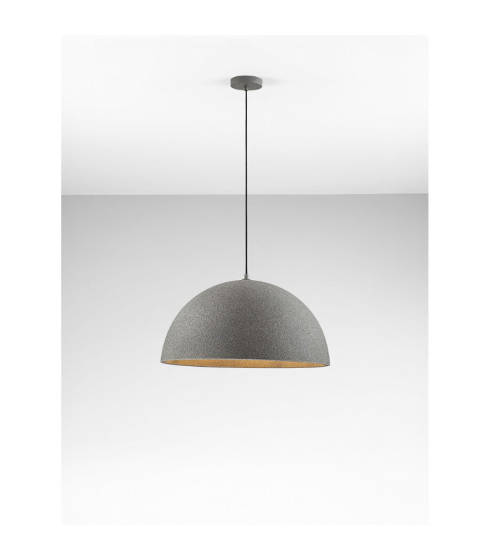 Starla 60cm Dome Pendant Ceiling Light Stone Grey E27 1x12W-4