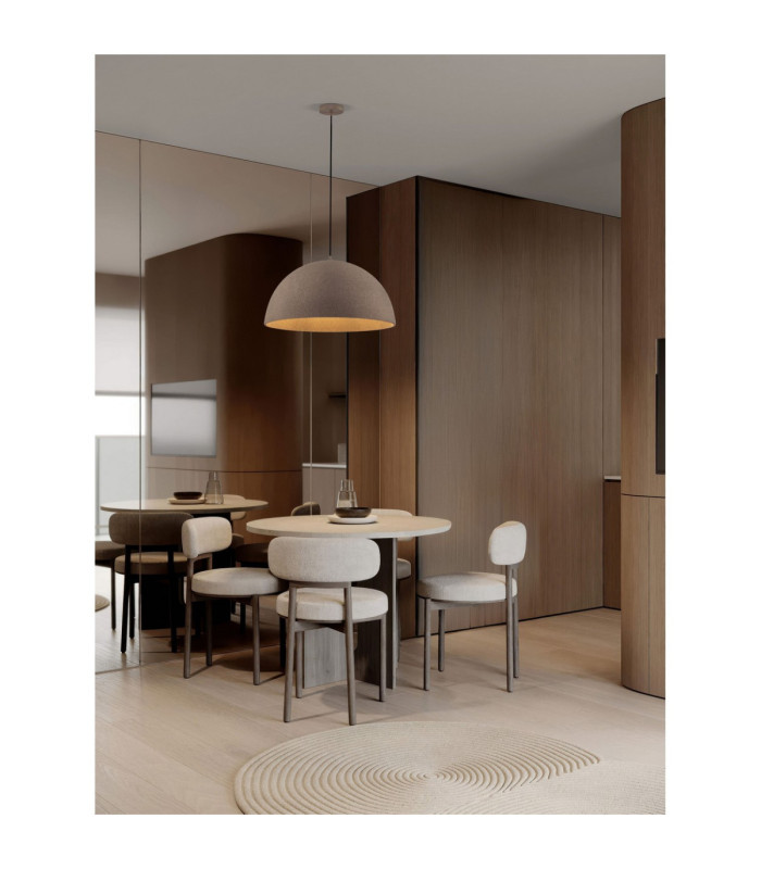 Starla 60cm Dome Pendant Ceiling Light Stone Brown E27 1x12W-2