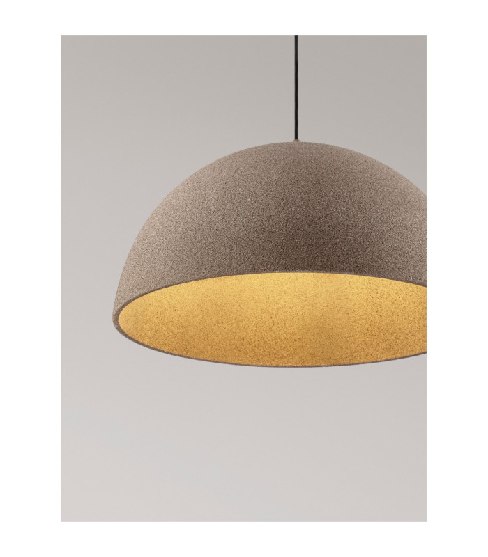Starla 60cm Dome Pendant Ceiling Light Stone Brown E27 1x12W-6