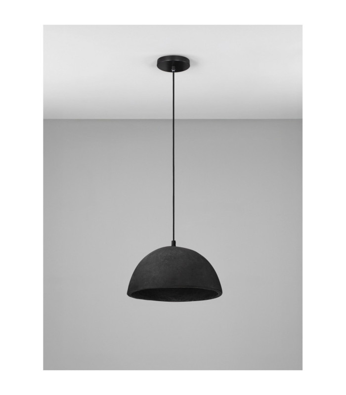 Talcum 32cm Dome Pendant Ceiling Light Black E27 1x12W-3