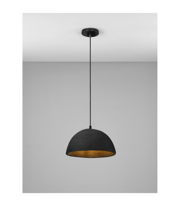Talcum 32cm Dome Pendant Ceiling Light Black E27 1x12W-4