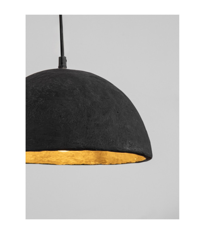 Talcum 32cm Dome Pendant Ceiling Light Black E27 1x12W-5