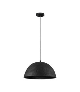 Talcum 42cm Dome Pendant Ceiling Light Black E27 1x12W-1