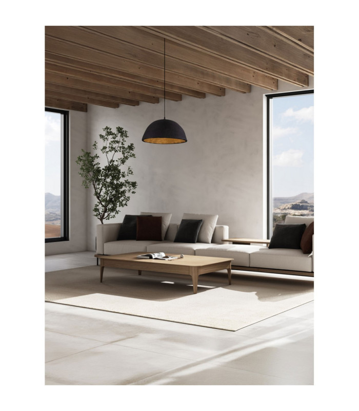 Talcum 42cm Dome Pendant Ceiling Light Black E27 1x12W-2