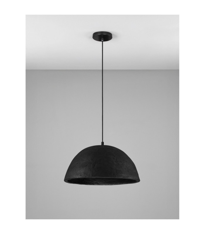 Talcum 42cm Dome Pendant Ceiling Light Black E27 1x12W-3