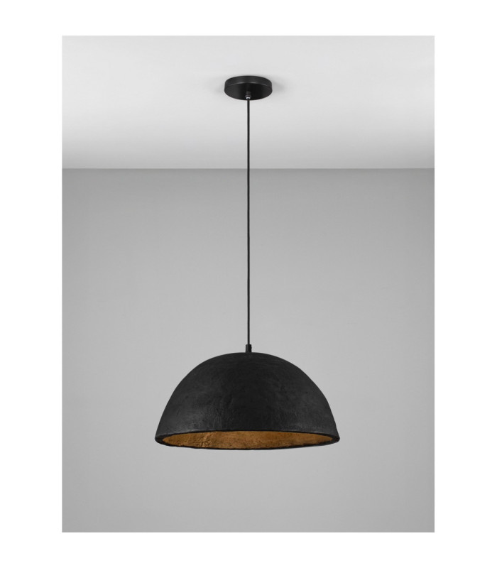 Talcum 42cm Dome Pendant Ceiling Light Black E27 1x12W-4
