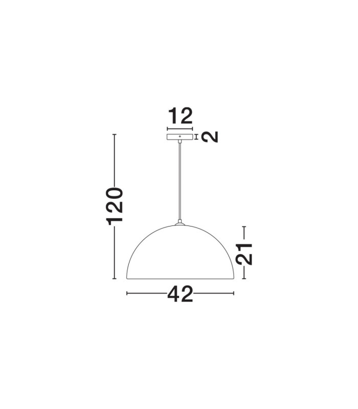 Talcum 42cm Dome Pendant Ceiling Light Black E27 1x12W-6