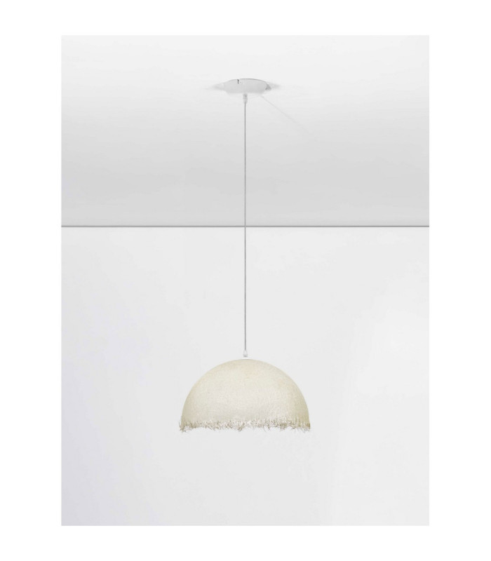 Lalu 40cm Dome Pendant Ceiling Light Sandy White E27 1x12W-4
