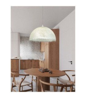 Lalu 60cm Dome Pendant Ceiling Light Sandy White E27 1x12W-2