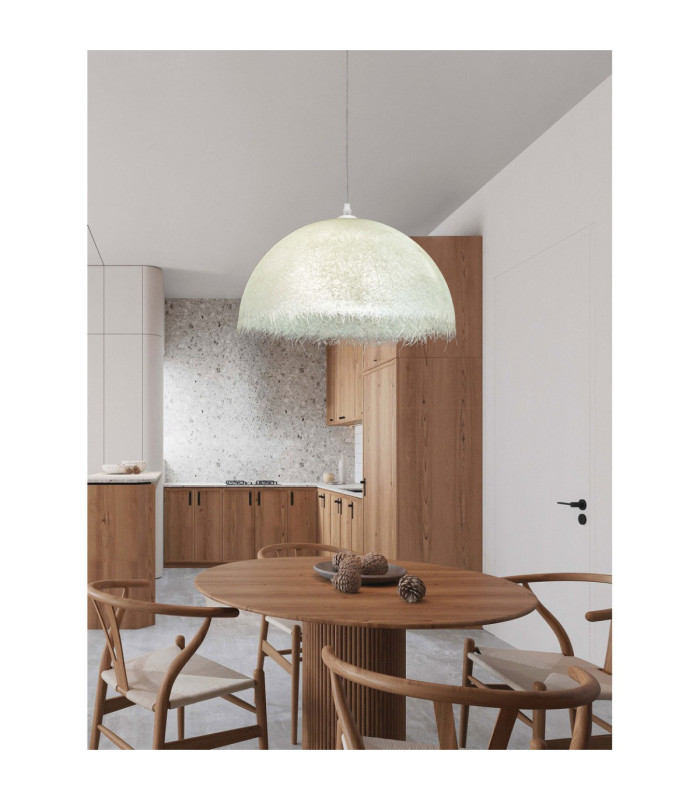 Lalu 60cm Dome Pendant Ceiling Light Sandy White E27 1x12W-2