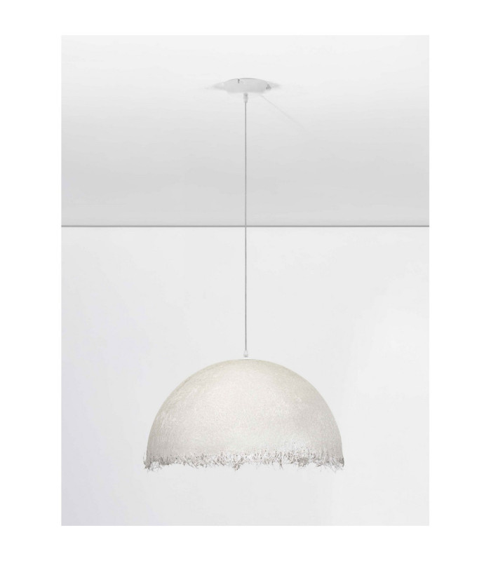 Lalu 60cm Dome Pendant Ceiling Light Sandy White E27 1x12W-3