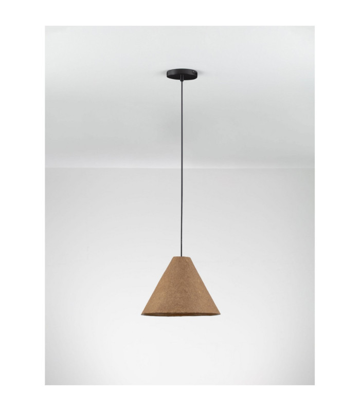 Joelle 30cm Dome Pendant Ceiling Light Rough Oak E27 1x12W-3