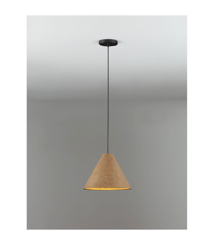 Joelle 30cm Dome Pendant Ceiling Light Rough Oak E27 1x12W-4