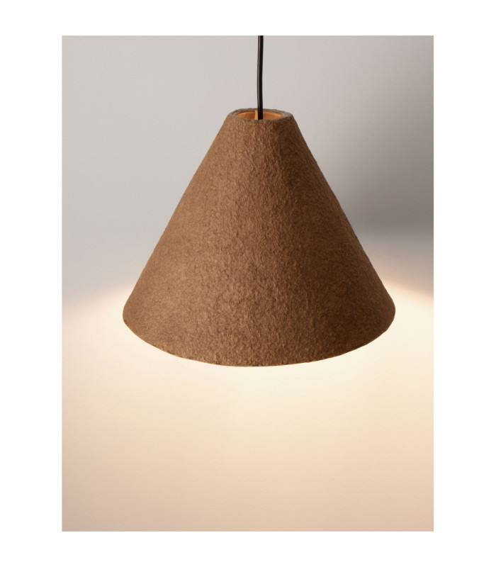 Joelle 30cm Dome Pendant Ceiling Light Rough Oak E27 1x12W-6