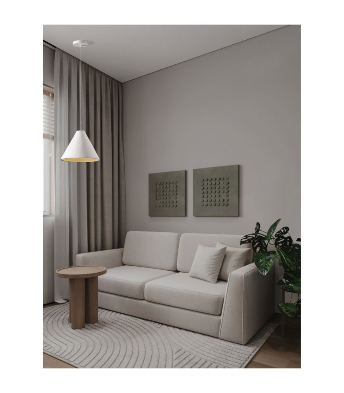 Joelle 30cm Dome Pendant Ceiling Light Rough White E27 1x12W-2