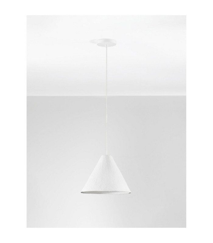 Joelle 30cm Dome Pendant Ceiling Light Rough White E27 1x12W-3