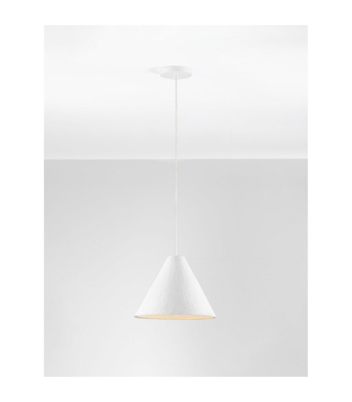 Joelle 30cm Dome Pendant Ceiling Light Rough White E27 1x12W-4