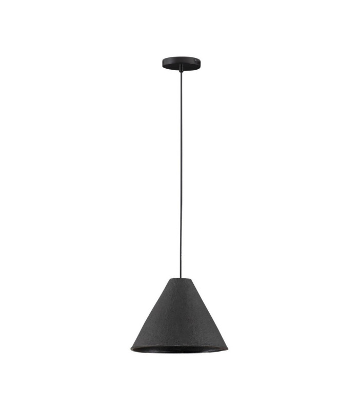 Joelle 30cm Dome Pendant Ceiling Light Rough Black E27 1x12W-1