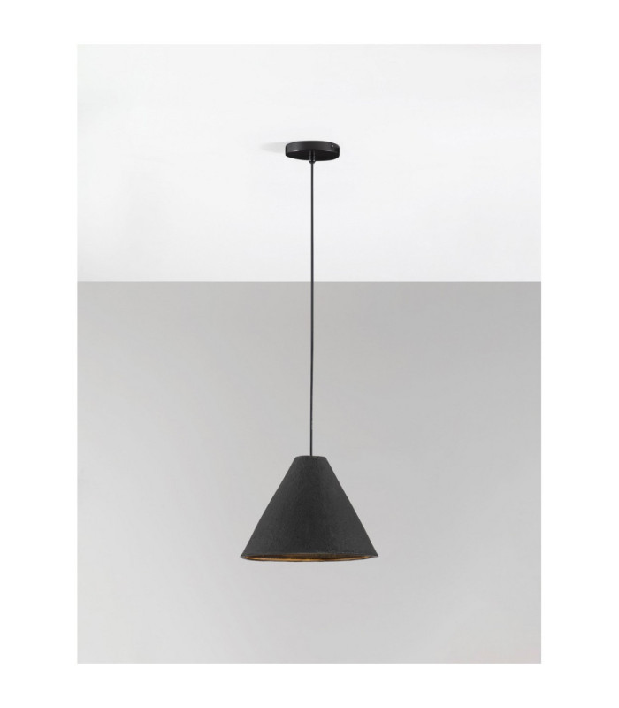 Joelle 30cm Dome Pendant Ceiling Light Rough Black E27 1x12W-4