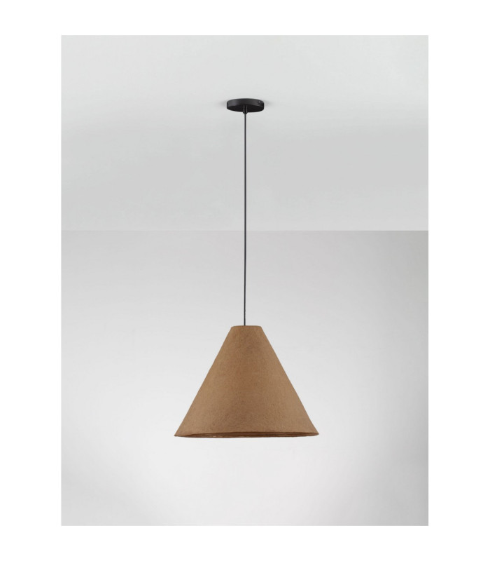 Joelle 45cm Dome Pendant Ceiling Light Rough Oak E27 1x12W-3