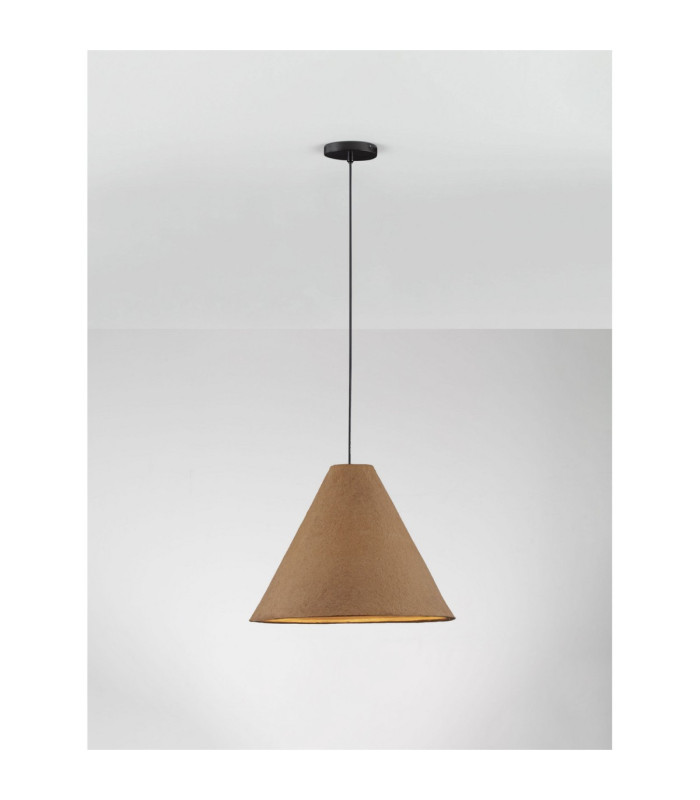 Joelle 45cm Dome Pendant Ceiling Light Rough Oak E27 1x12W-4