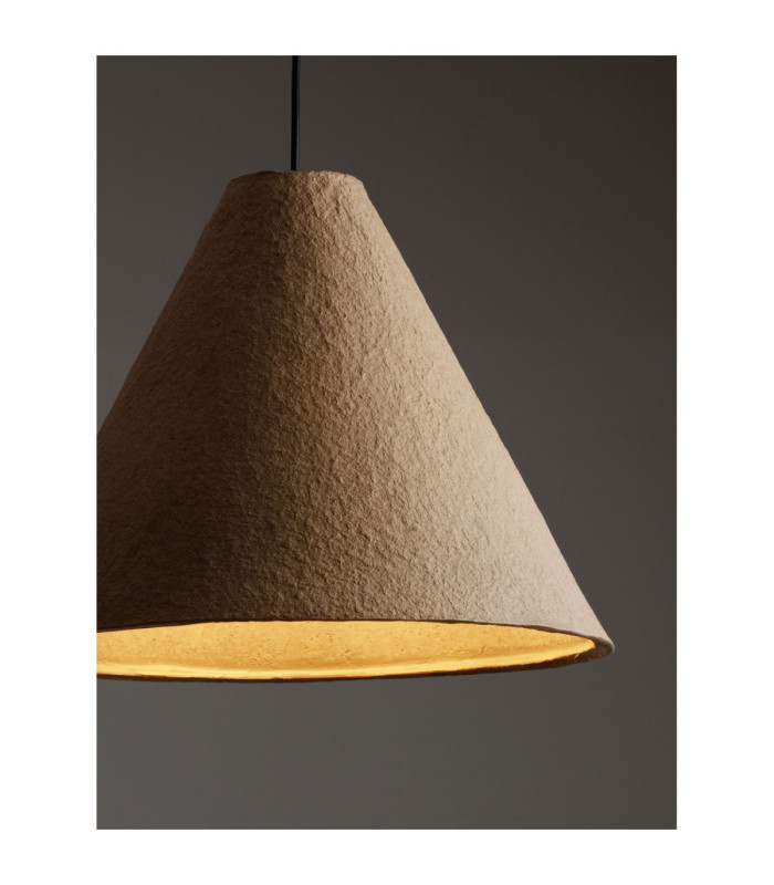 Joelle 45cm Dome Pendant Ceiling Light Rough Oak E27 1x12W-5