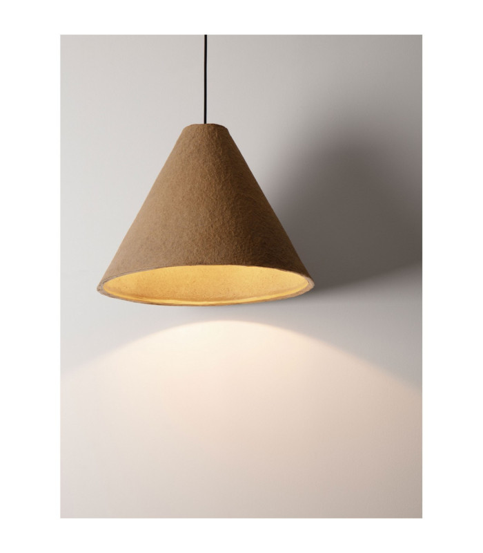 Joelle 45cm Dome Pendant Ceiling Light Rough Oak E27 1x12W-6