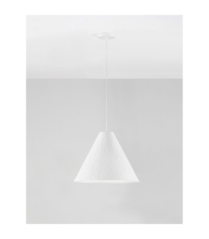 Joelle 45cm Dome Pendant Ceiling Light Rough White E27 1x12W-3
