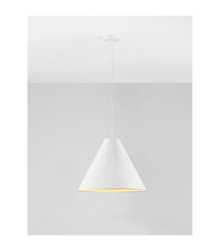 Joelle 45cm Dome Pendant Ceiling Light Rough White E27 1x12W-4