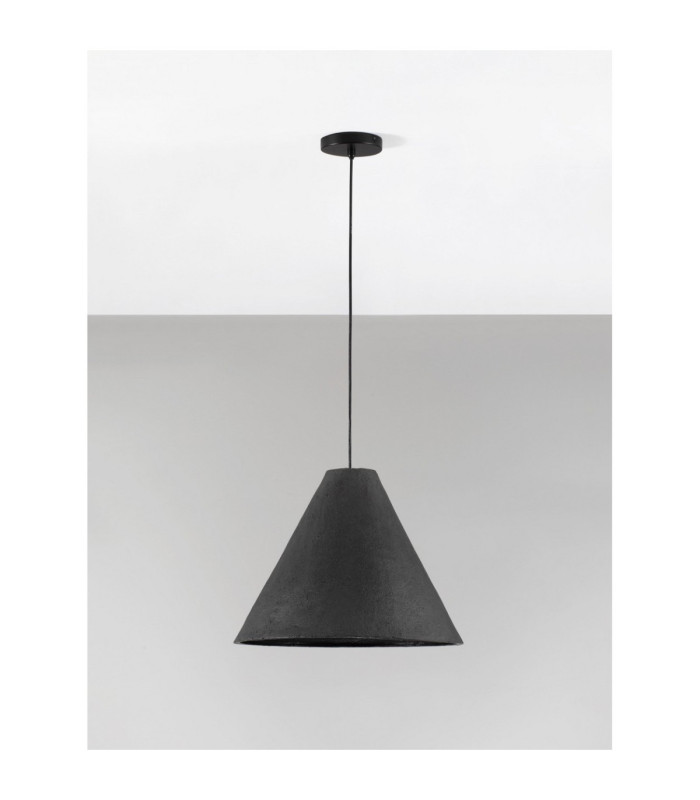 Joelle 45cm Dome Pendant Ceiling Light Rough Black E27 1x12W-3
