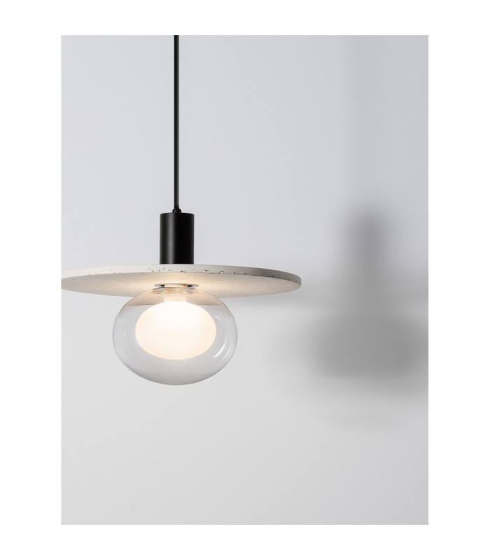 Vrahos Dome Pendant Ceiling Light Beige E27 1x12W-5