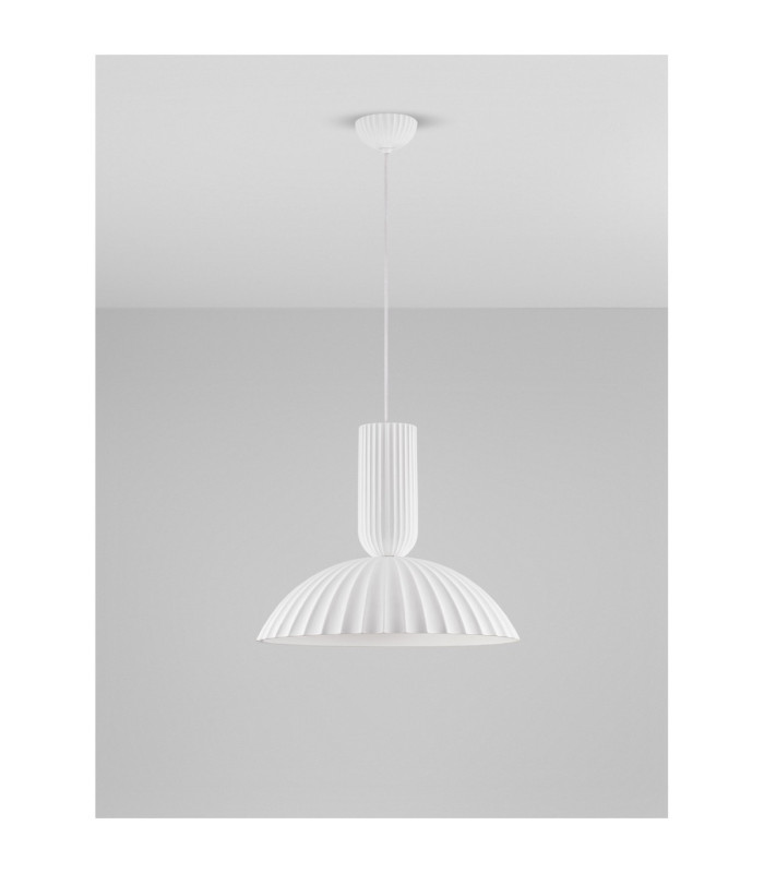 Ammos II 50cm Dome Pendant Ceiling Light White E27 1x12W-3