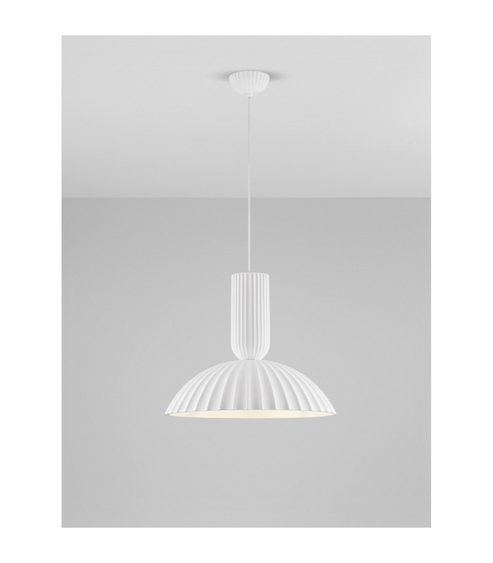 Ammos II 50cm Dome Pendant Ceiling Light White E27 1x12W-4