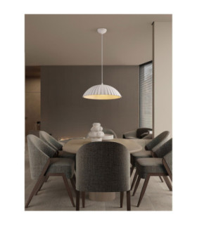 Ammos 50cm Dome Pendant Ceiling Light White E27 1x12W-2
