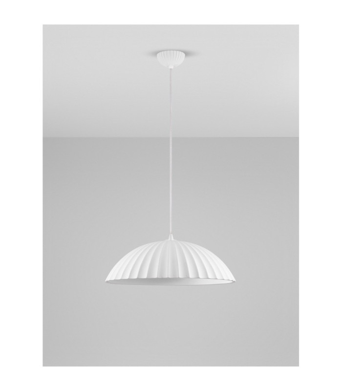 Ammos 50cm Dome Pendant Ceiling Light White E27 1x12W-3