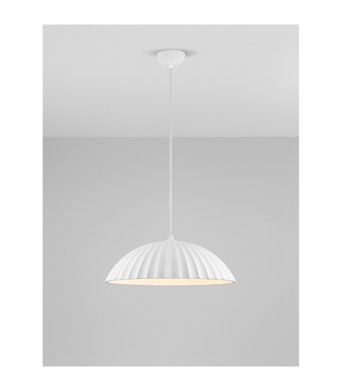 Ammos 50cm Dome Pendant Ceiling Light White E27 1x12W-4