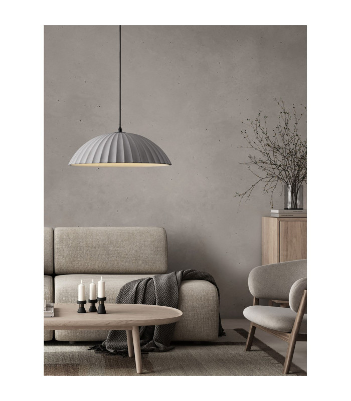 Ammos Dome Pendant Ceiling Light Grey E27 1x12W-2