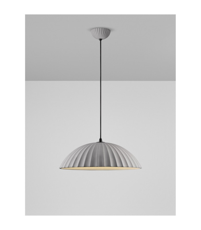 Ammos Dome Pendant Ceiling Light Grey E27 1x12W-4
