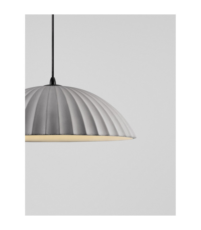 Ammos Dome Pendant Ceiling Light Grey E27 1x12W-5