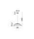 Ammos Dome Pendant Ceiling Light Grey E27 1x12W-6