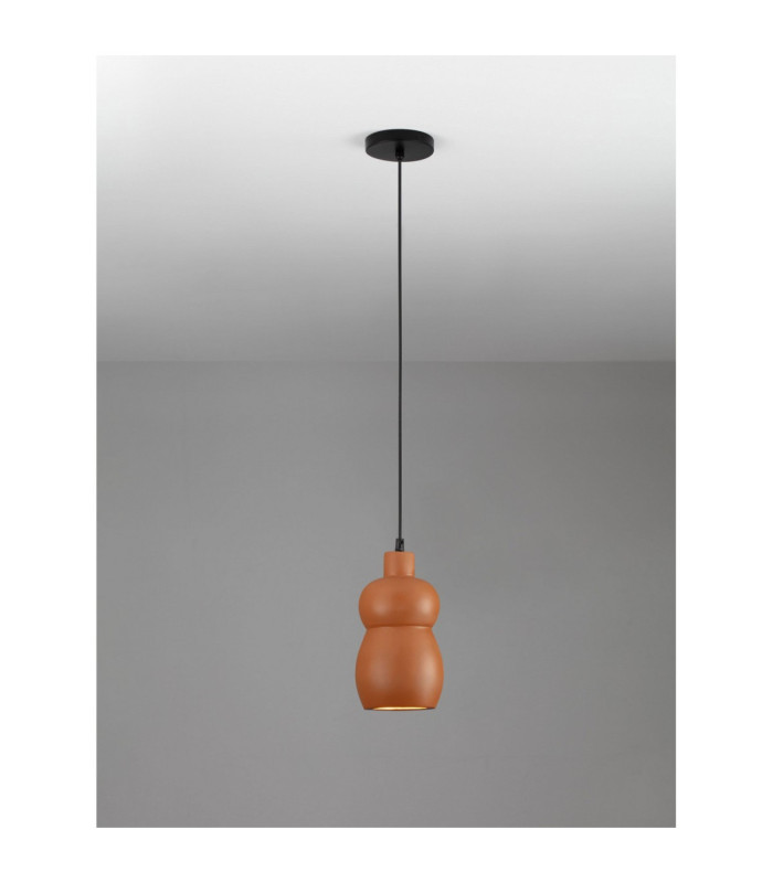 Theros Slim Pendant Ceiling Light Terracotta E27 1x12W-4