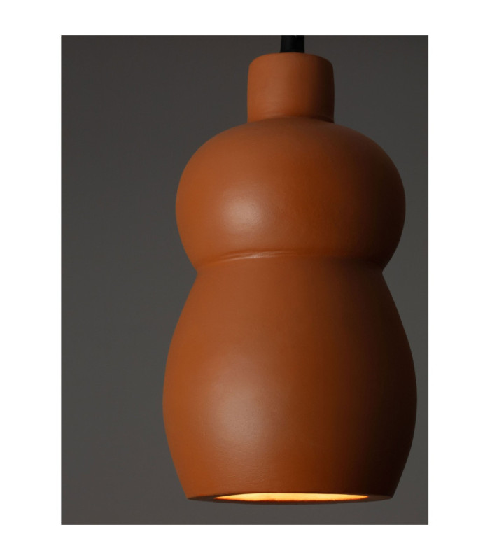 Theros Slim Pendant Ceiling Light Terracotta E27 1x12W-6