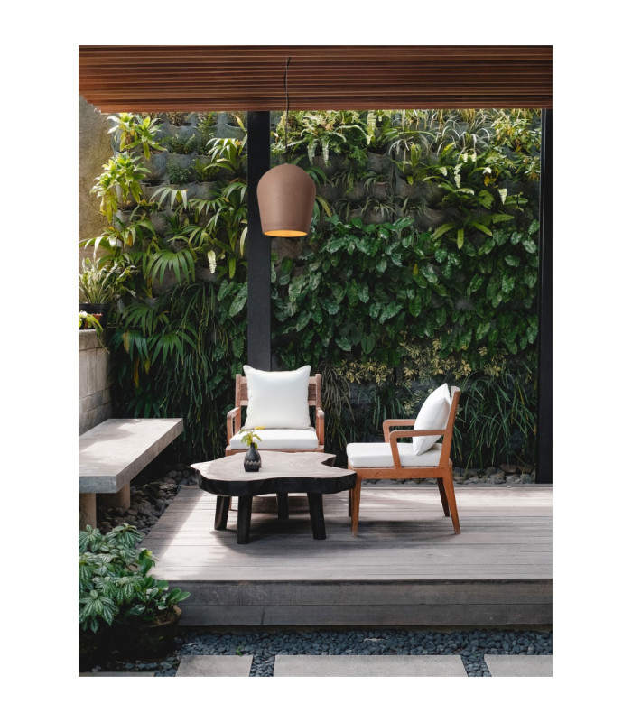 Omio 29cm Dome Pendant Ceiling Light Red Sandstone E27 1x12W IP55-2
