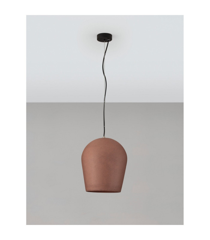 Omio 29cm Dome Pendant Ceiling Light Red Sandstone E27 1x12W IP55-3