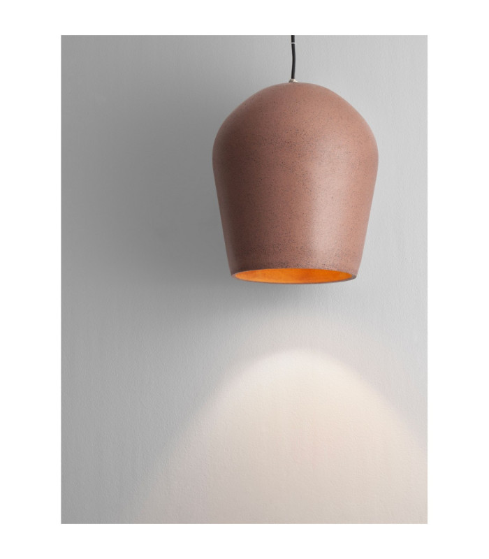 Omio 29cm Dome Pendant Ceiling Light Red Sandstone E27 1x12W IP55-6