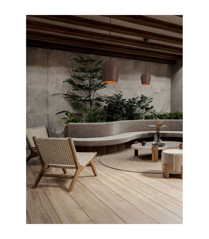 Omio 20cm Dome Pendant Ceiling Light Red Sandstone E27 1x12W IP55-2
