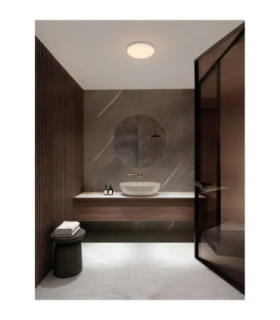 Solvia Flush Ceiling Light Sandy White Triac Dimmable LED 18W 1440lm IP54 2700-3000-4000K-2