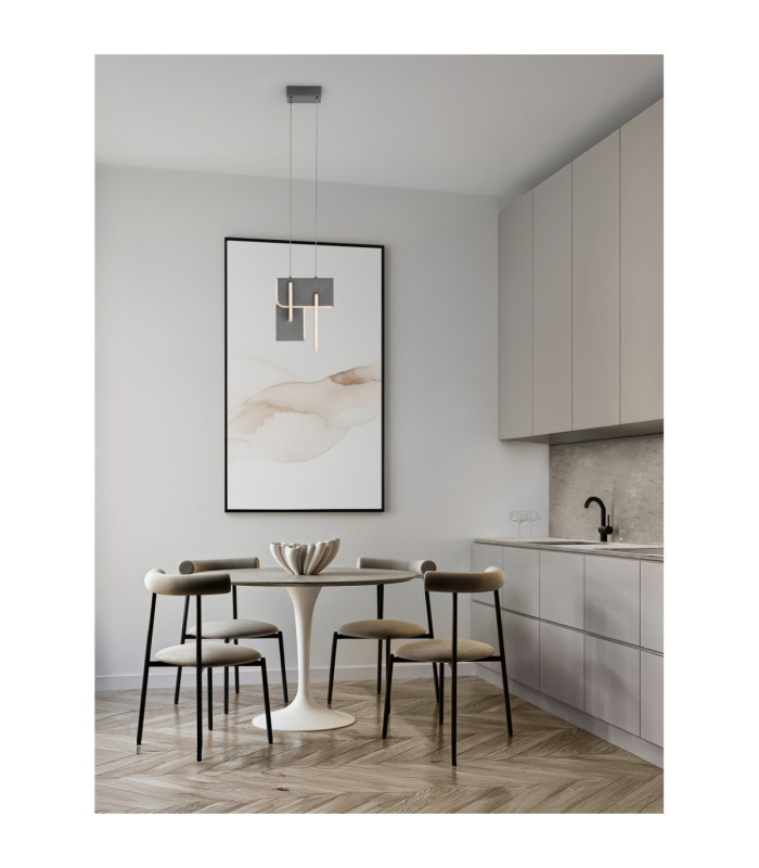 Totem Integrated LED Pendant Ceiling Light Silver Grey Triac Dimmable LED 20W 796lm 3000K-2