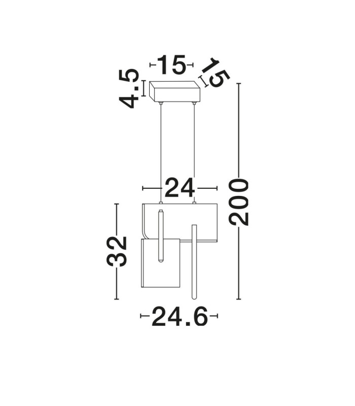 Totem Integrated LED Pendant Ceiling Light Silver Grey Triac Dimmable LED 20W 796lm 3000K-8