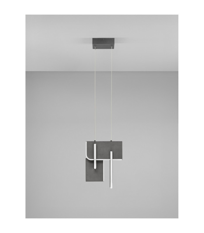 Totem Integrated LED Pendant Ceiling Light Silver Grey Triac Dimmable LED 20W 796lm 2700K-3